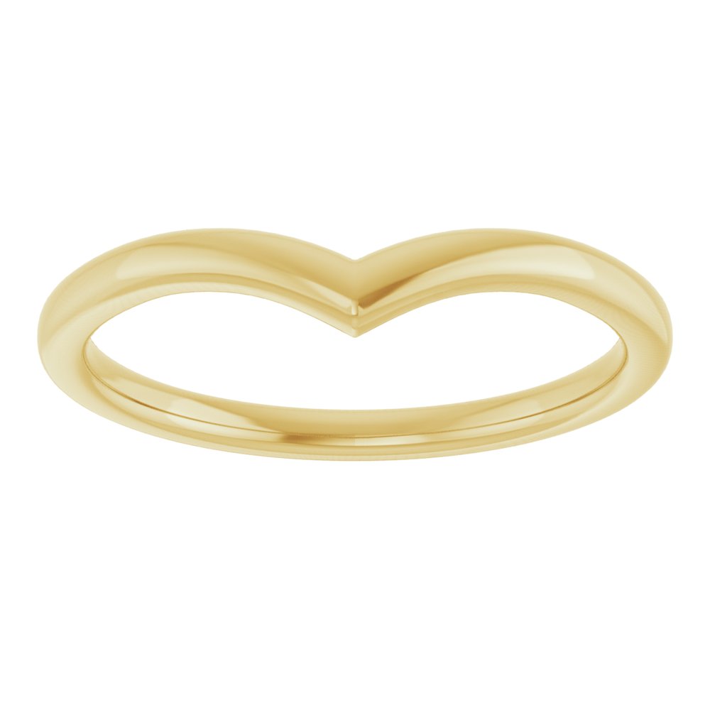 18K Yellow V Contour Band