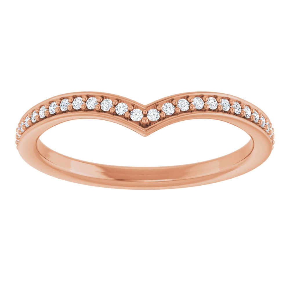 14K Rose Gold 1/8 CTW Lab-Grown Diamond Band