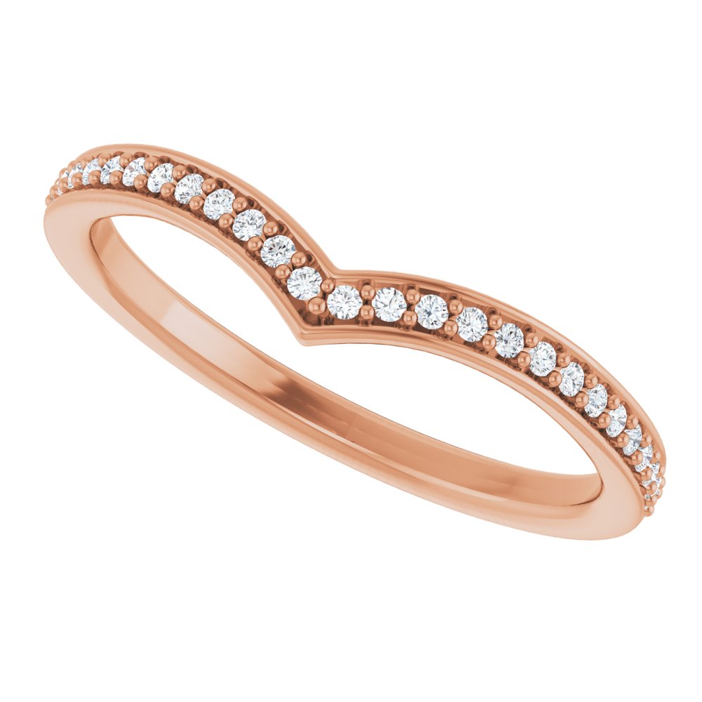 14K Rose Gold 1/8 CTW Lab-Grown Diamond Band