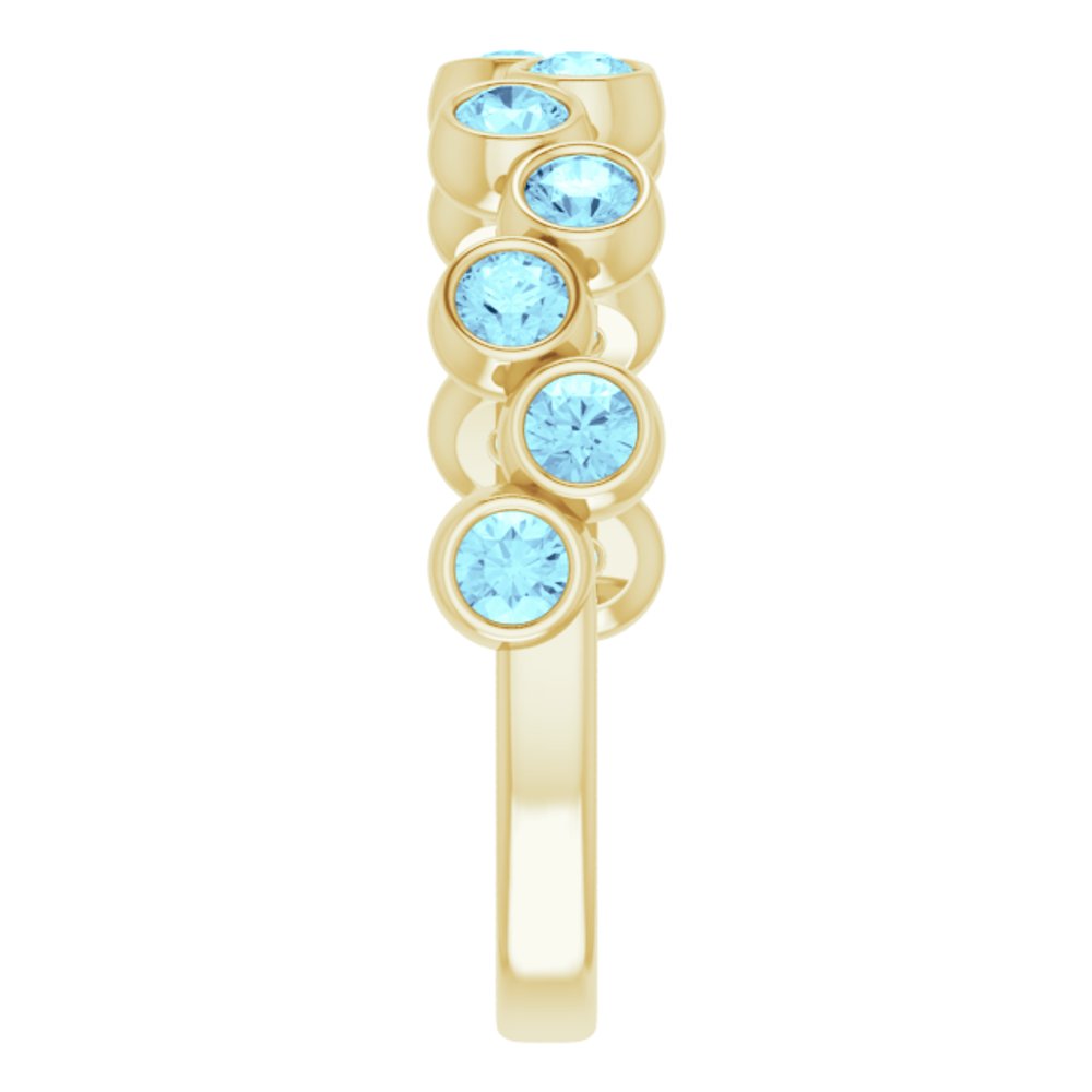 14K Yellow Gold Natural Aquamarine Bezel-Set Ring