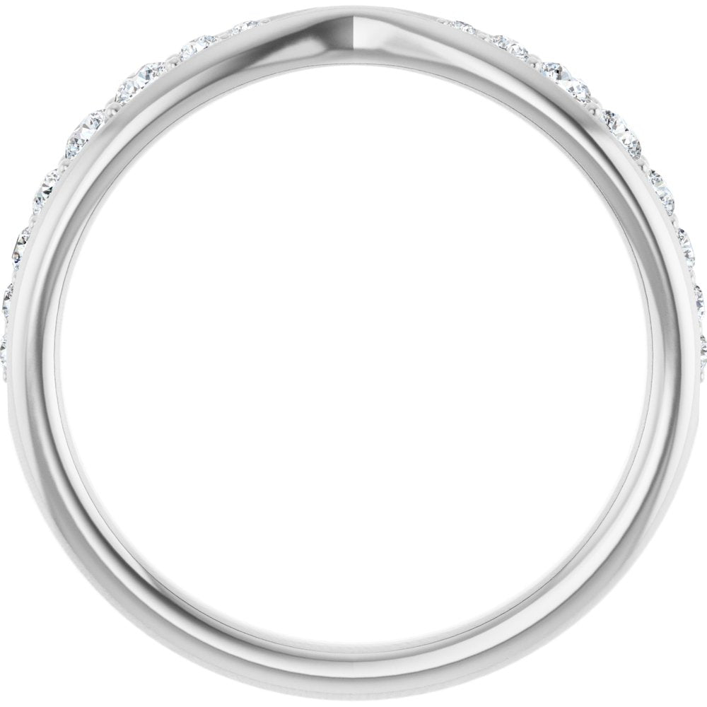 14K White Gold 1/5 CTW Natural Diamond Pinched Contour Band