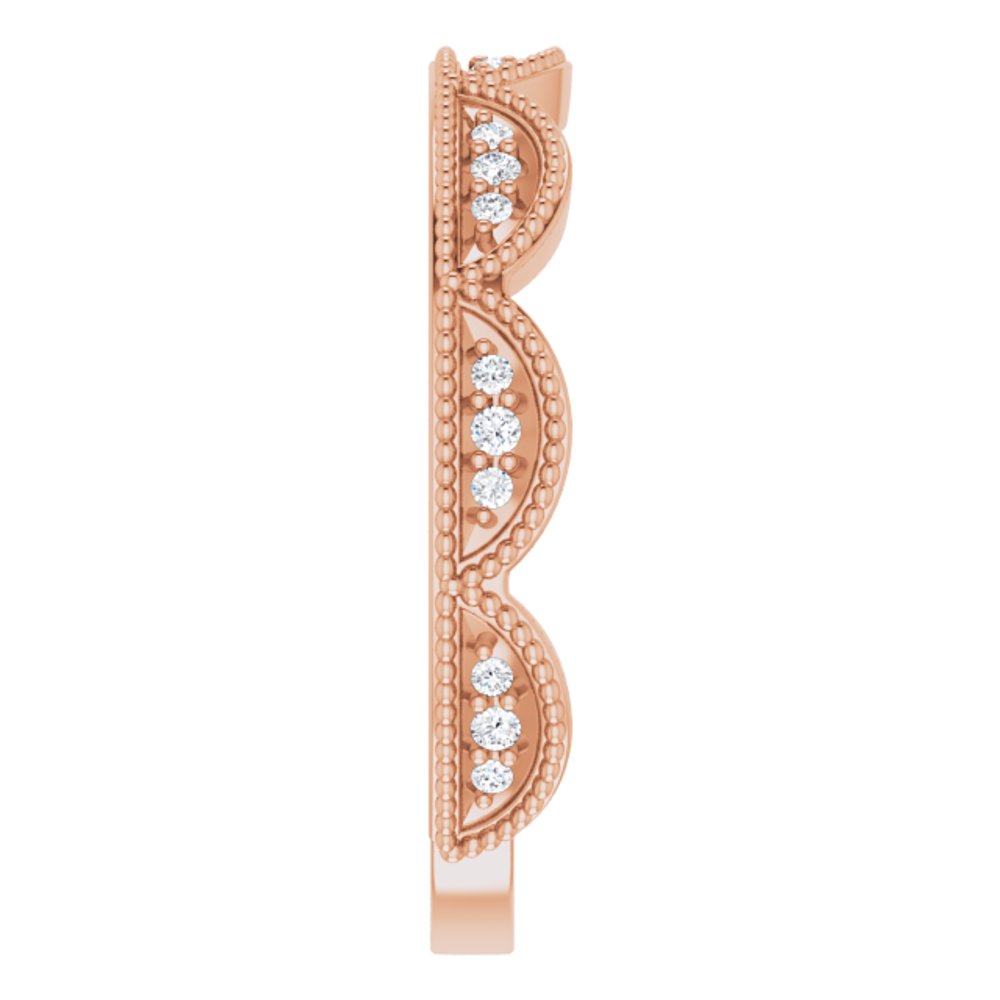 14K Rose Gold 1/8 CTW Natural Diamond Stackable Ring