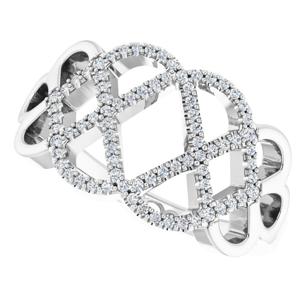 14K White Gold 1/5 CTW Diamond Woven Ring