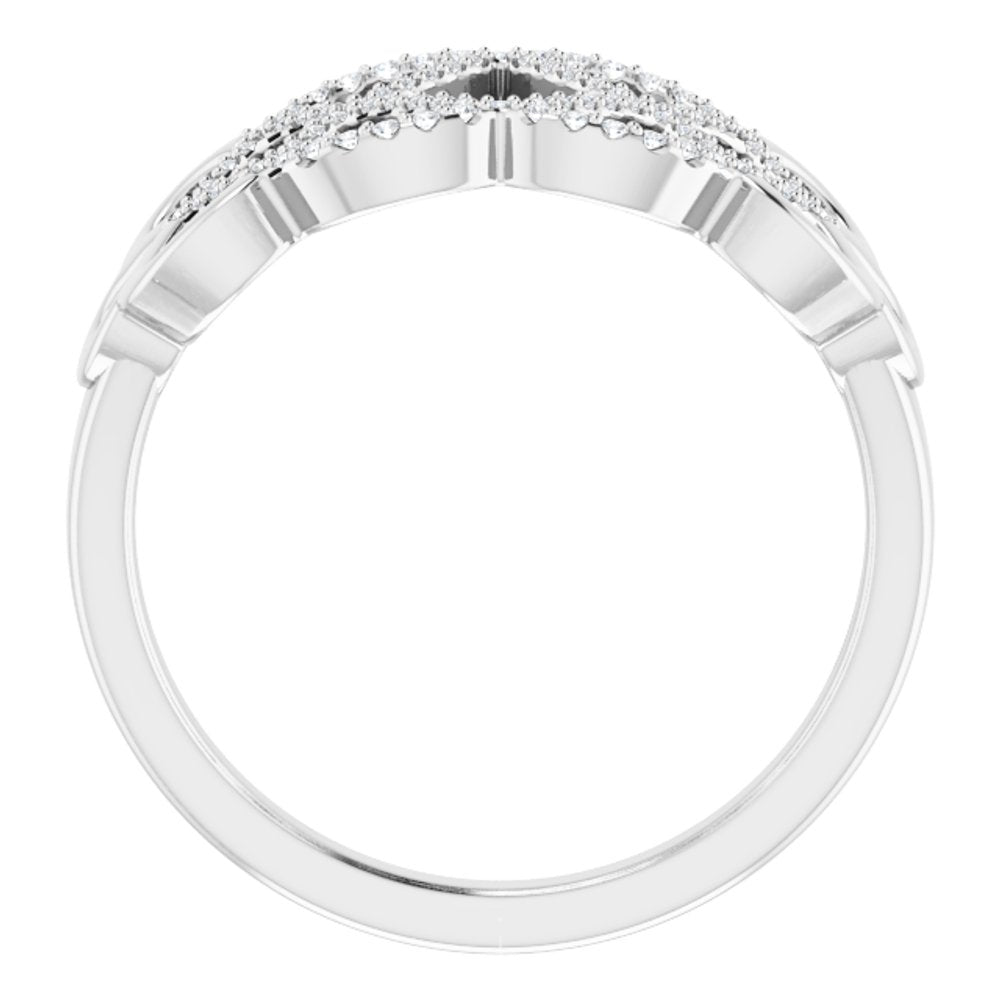 14K White Gold 1/5 CTW Diamond Woven Ring