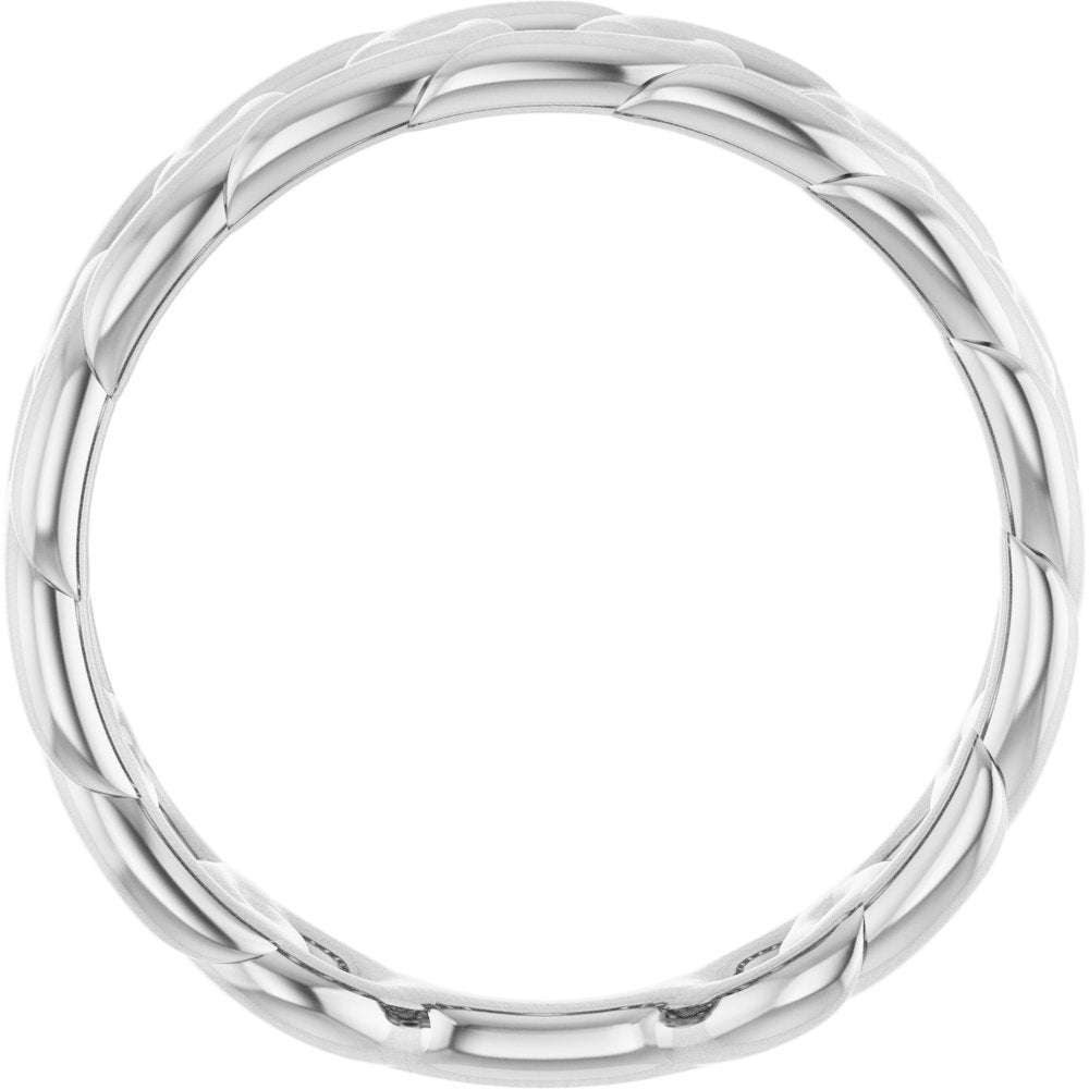 14K White Gold Stackable Chain Link Ring