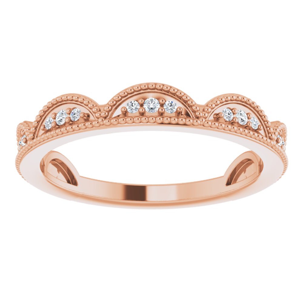 14K Rose Gold 1/8 CTW Natural Diamond Stackable Ring