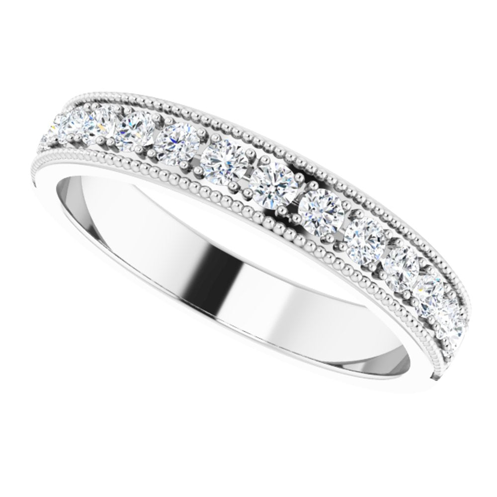 Platinum 3/8 CTW Natural Diamond Anniversary Band