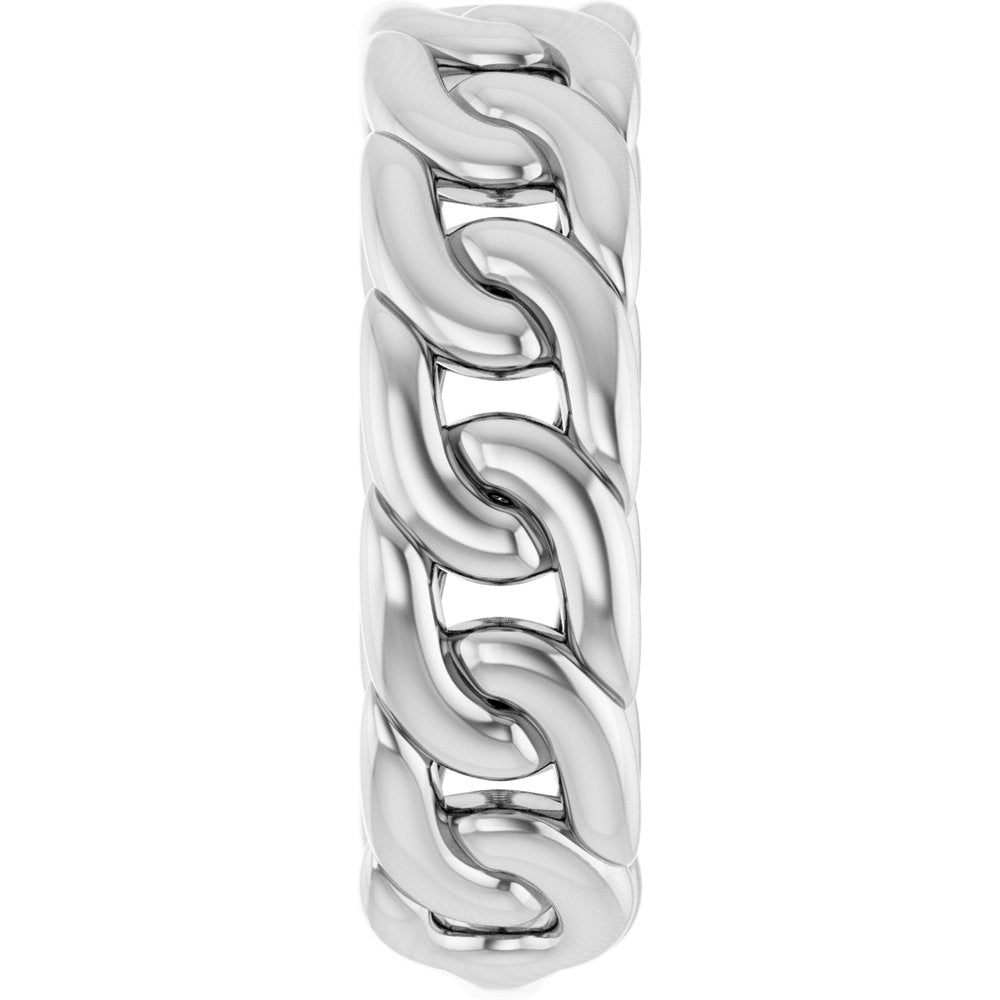 14K White Gold Stackable Chain Link Ring