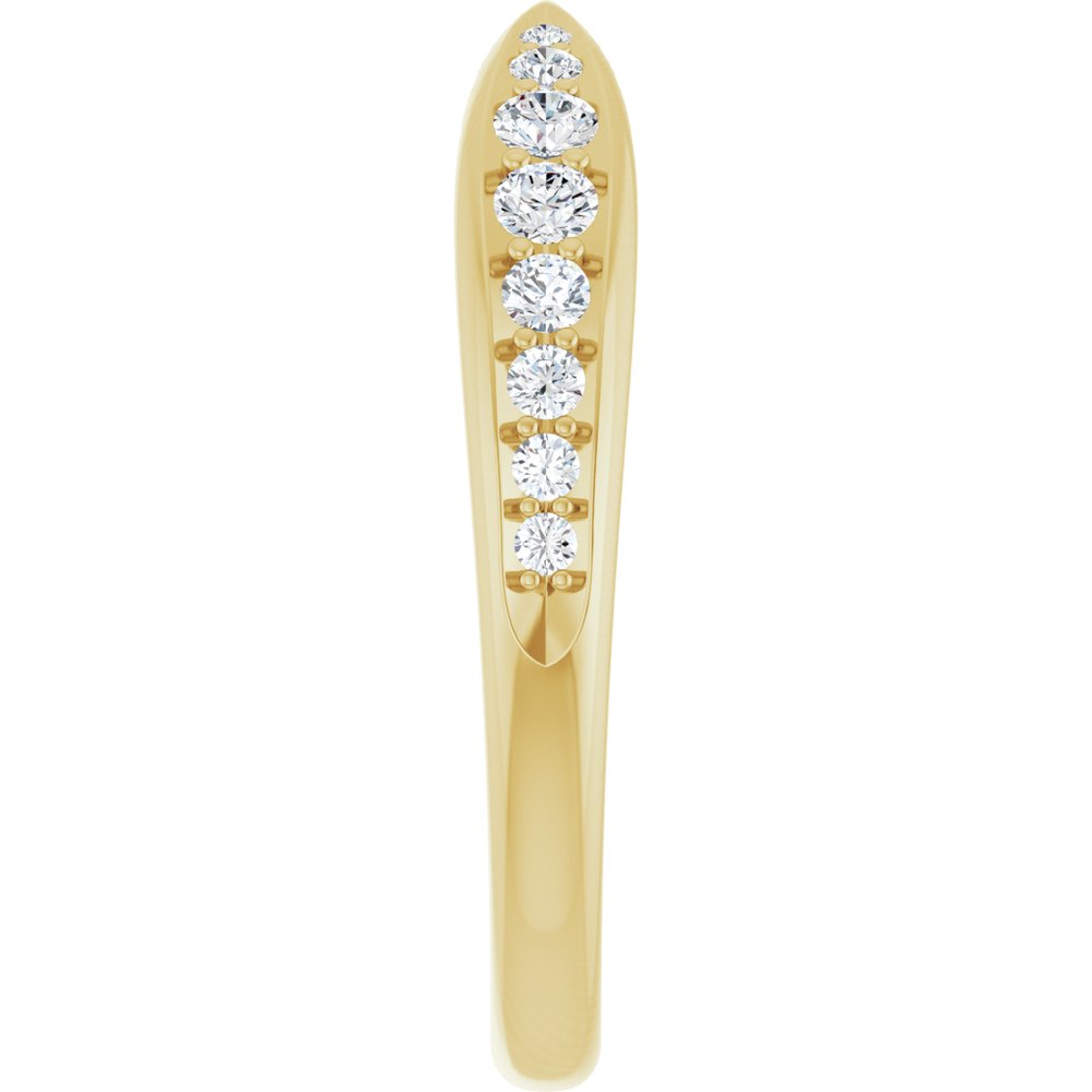 14K Yellow Gold 1/5 CTW Lab-Grown Diamond Pinched Contour Band