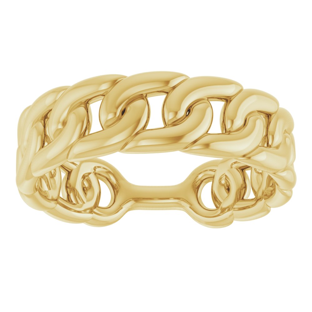14K Yellow Gold Stackable Chain Link Ring