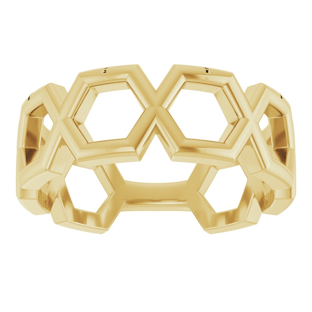 14K Yellow Geometric Ring