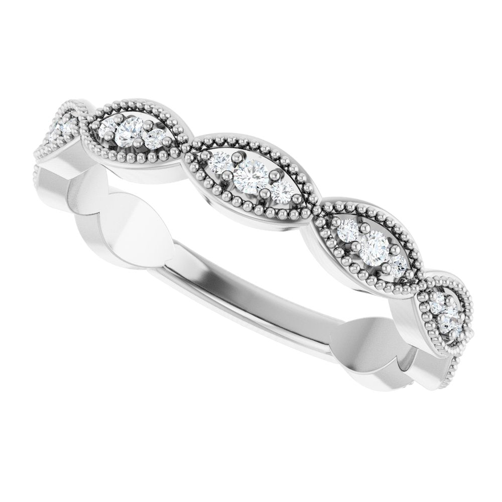 14K White Gold 1/5 CTW Natural Diamond Infinity-Inspired Anniversary Band