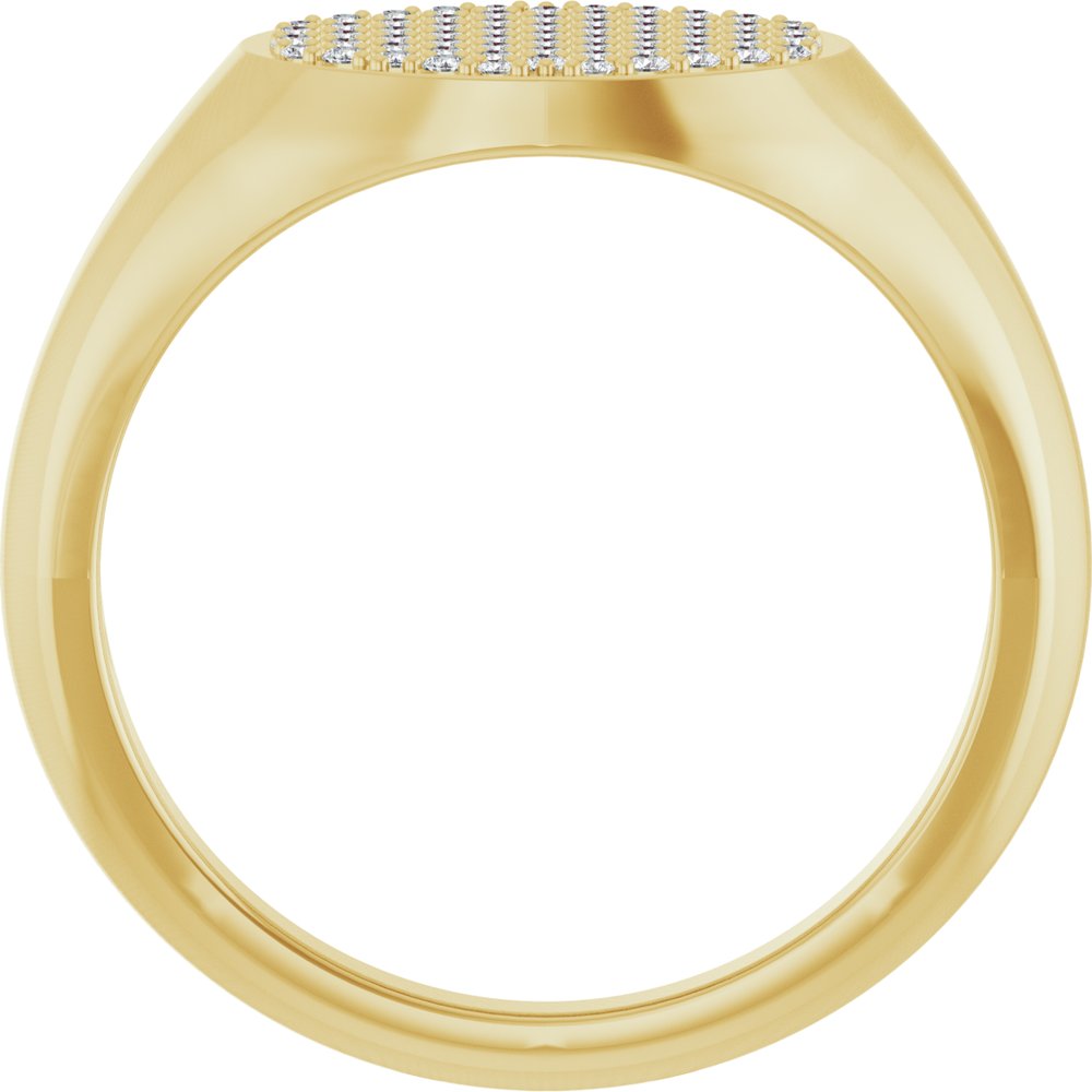 14K Yellow Gold 1/3 CTW Natural Diamond Signet Ring