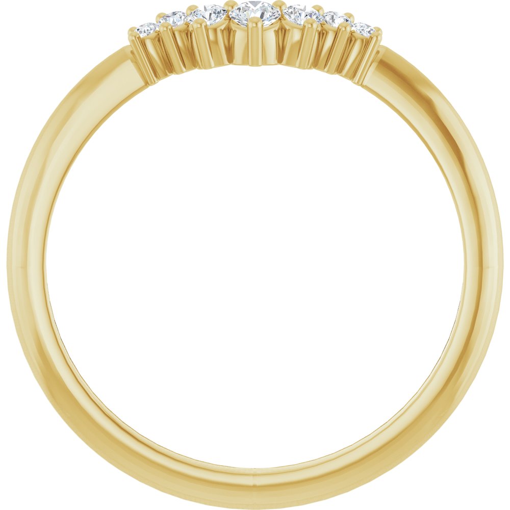 14K Yellow Gold 1/8 CTW Natural Diamond Contour Band