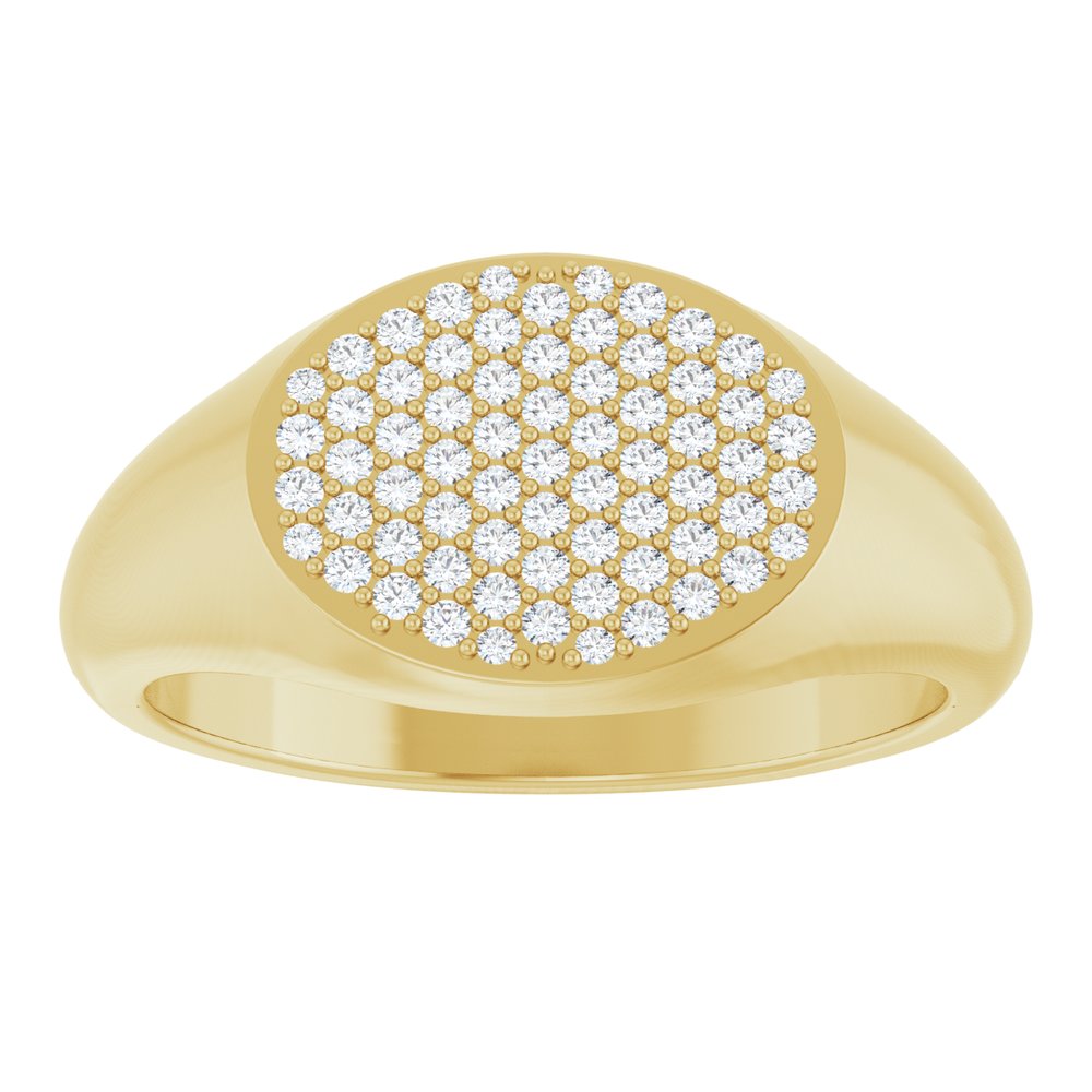 14K Yellow Gold 1/3 CTW Natural Diamond Signet Ring