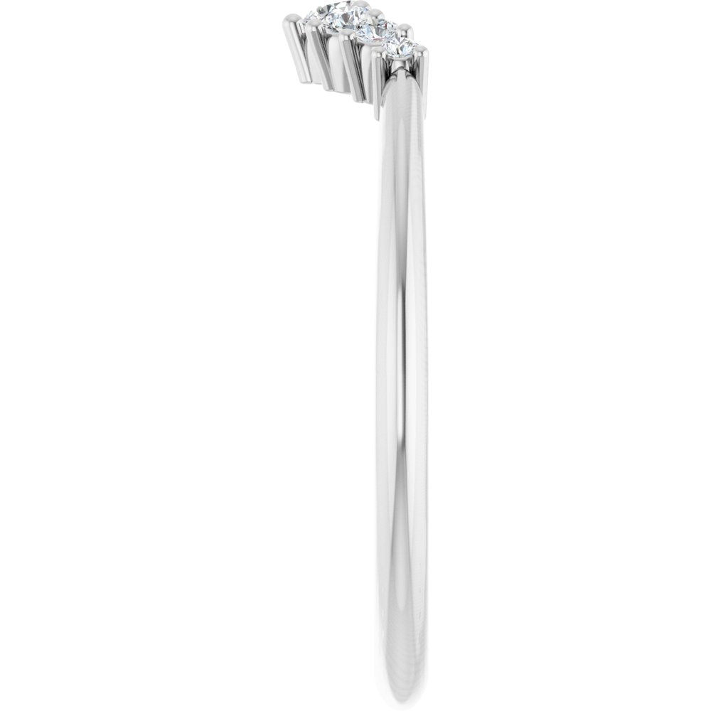 14K White Gold 1/8 CTW Natural Diamond Contour Band