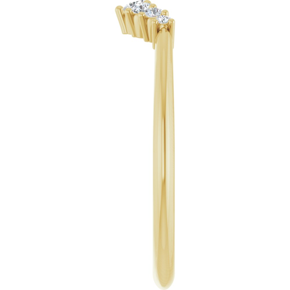 14K Yellow Gold 1/8 CTW Natural Diamond Contour Band