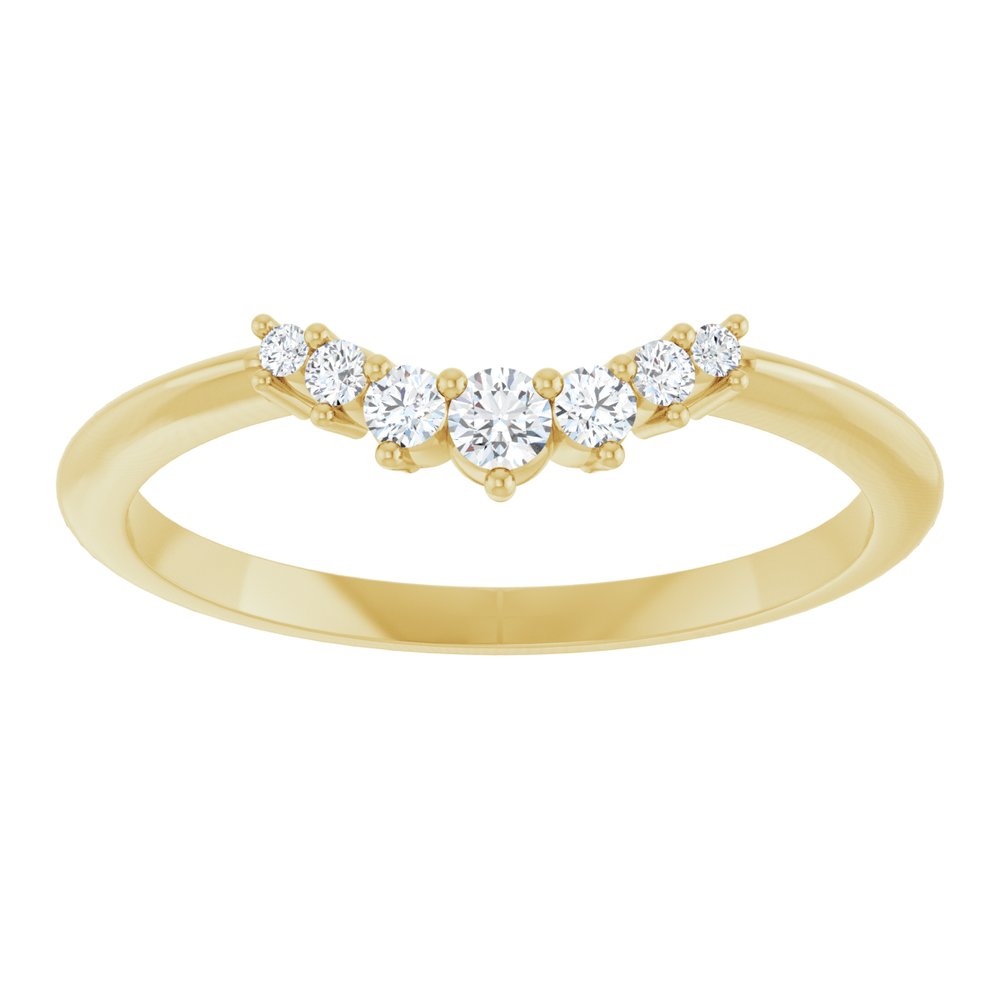 14K Yellow Gold 1/8 CTW Natural Diamond Contour Band