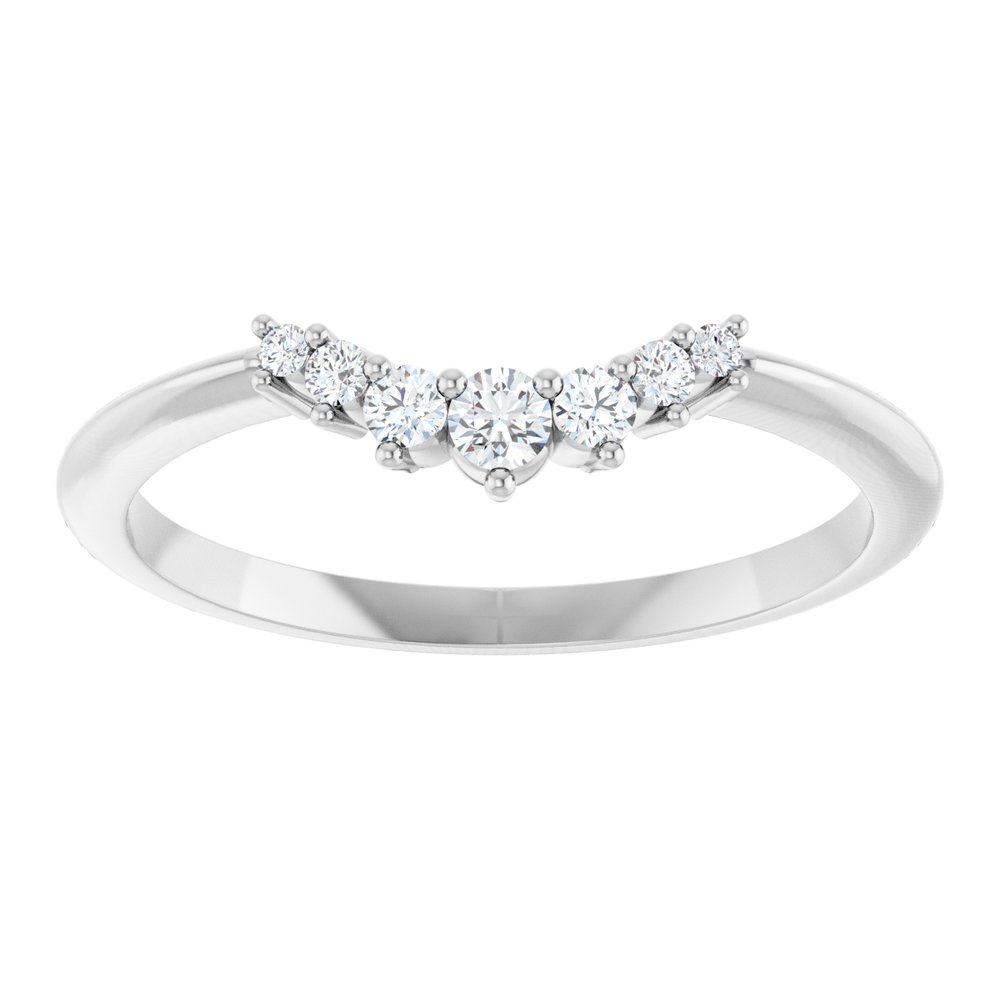 14K White Gold 1/8 CTW Natural Diamond Contour Band
