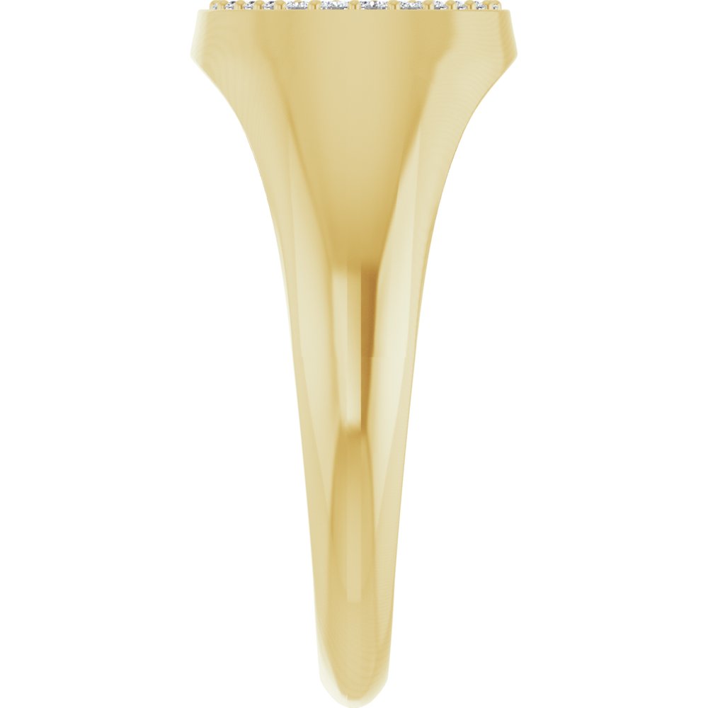 14K Yellow Gold 1/3 CTW Natural Diamond Signet Ring