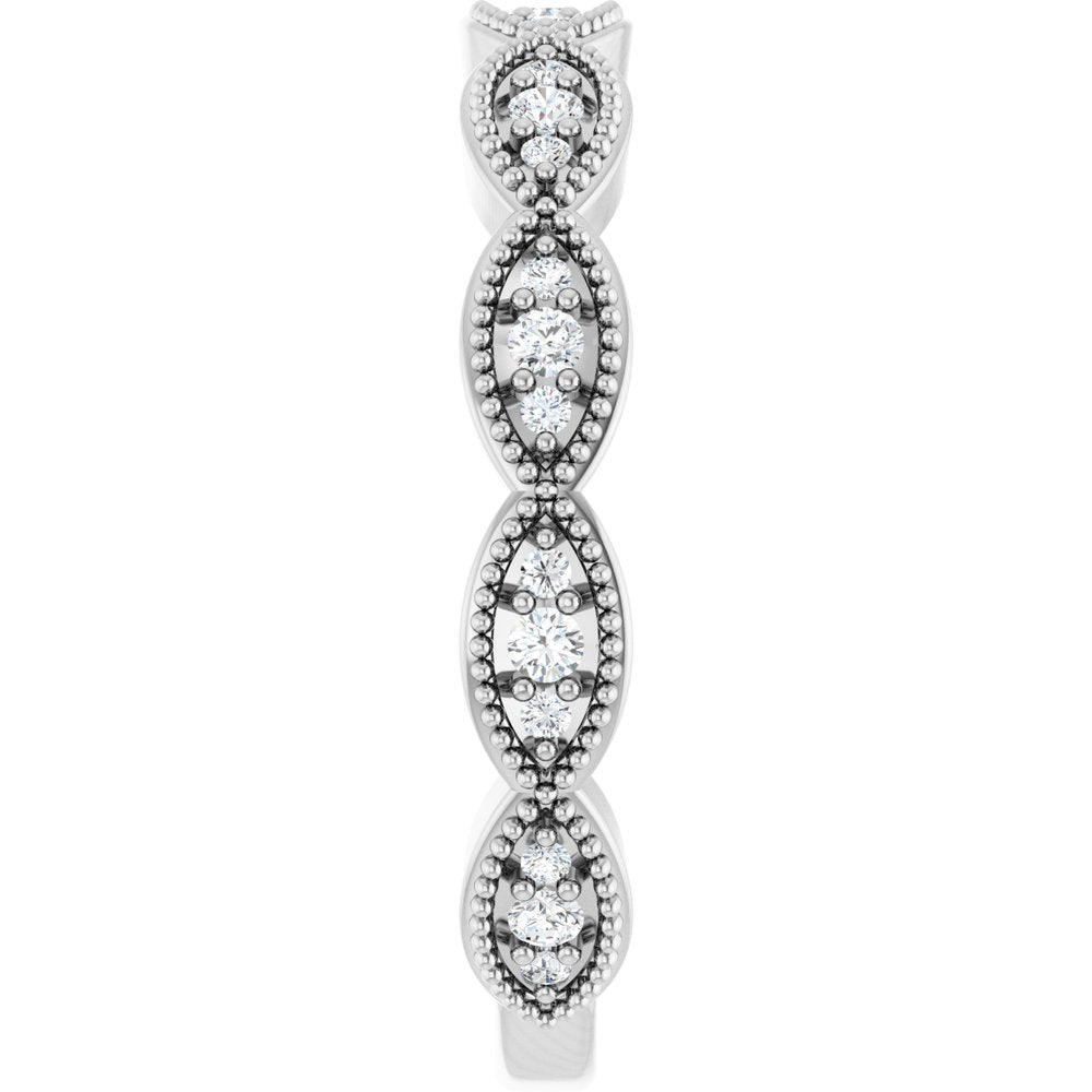 14K White Gold 1/5 CTW Natural Diamond Infinity-Inspired Anniversary Band