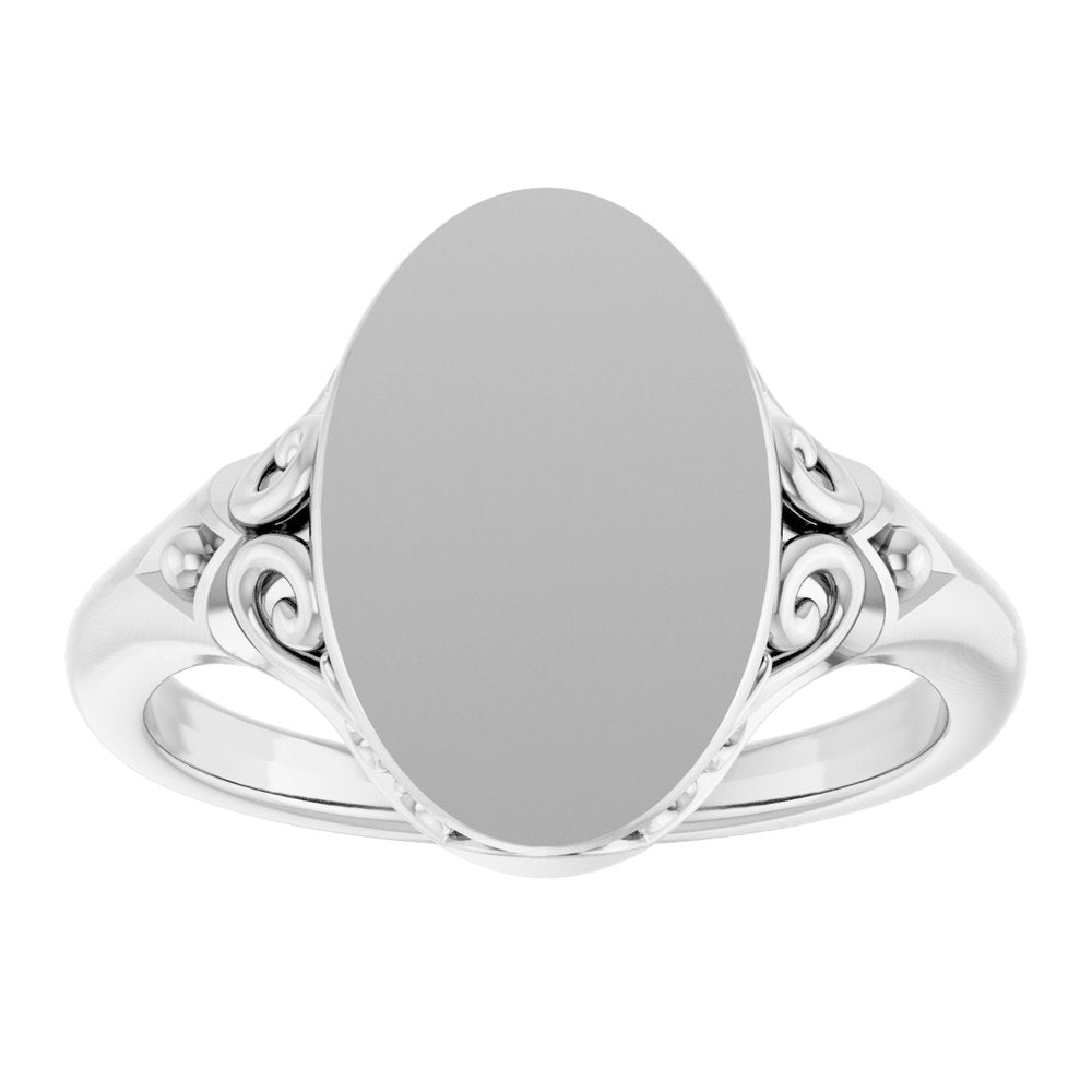 Sterling Silver Oval Signet Ring