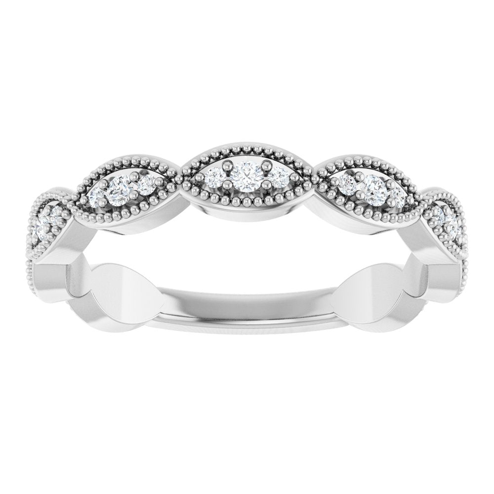 14K White Gold 1/5 CTW Natural Diamond Infinity-Inspired Anniversary Band