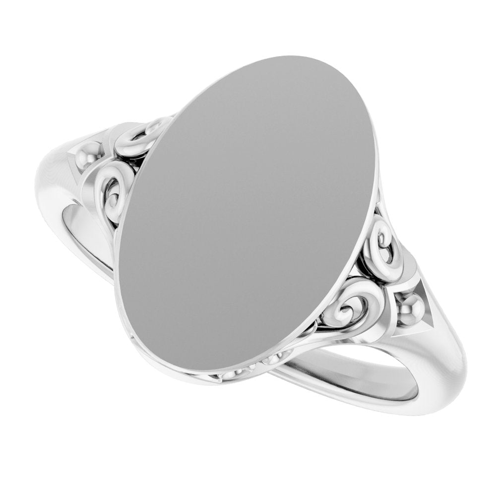 Sterling Silver Oval Signet Ring