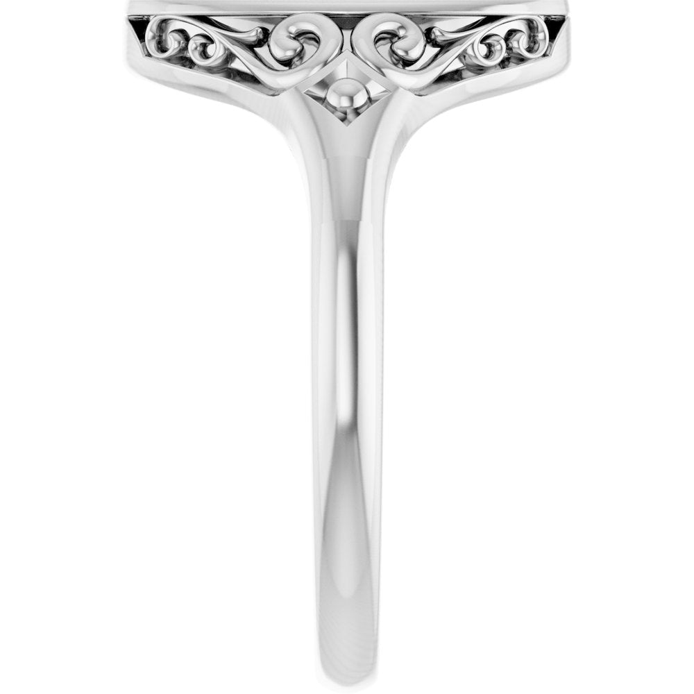 Sterling Silver Oval Signet Ring