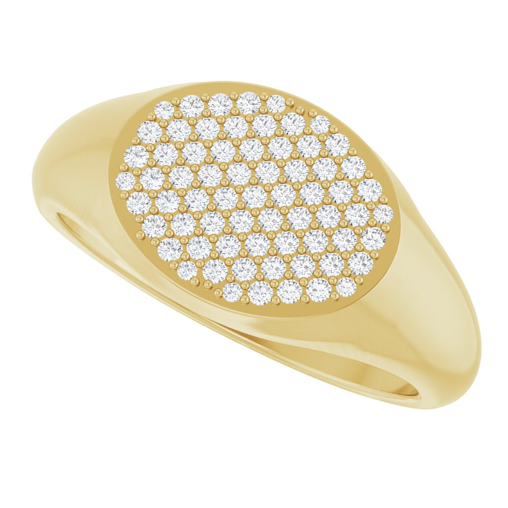 14K Yellow Gold 1/3 CTW Natural Diamond Signet Ring