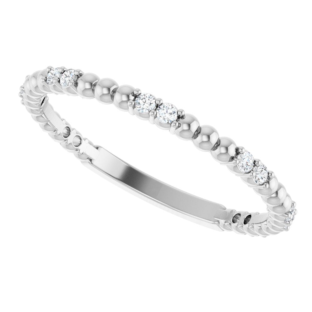 14K White Gold 1/8 CTW Natural Diamond Anniversary Band