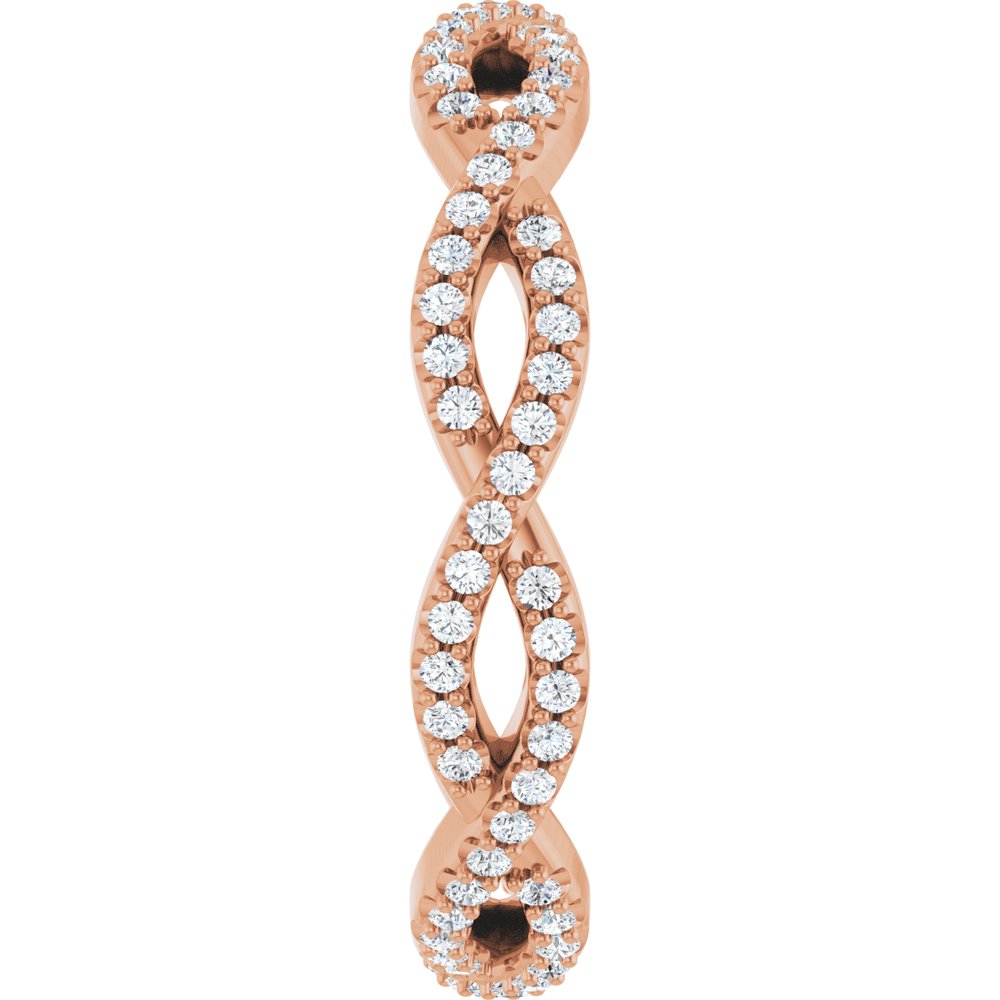 14K Rose 1/3 CTW Natural Diamond Infinity-Inspired Eternity Band Size 7