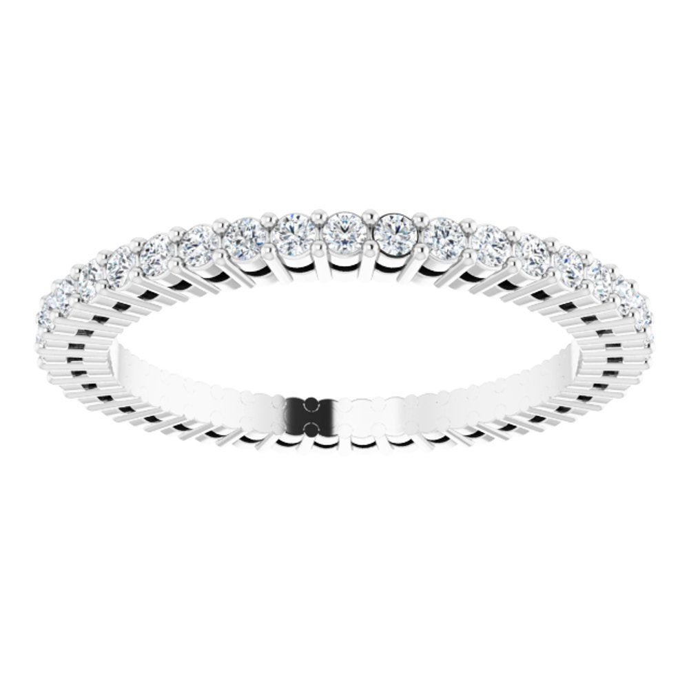 14K White Gold 3/8 CTW Natural Diamond Eternity Band Size 5.5
