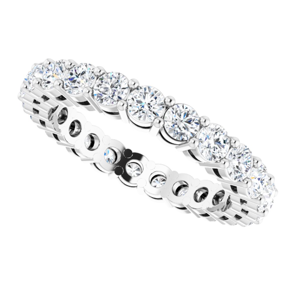 14K White Gold 1 3/8 CTW Natural Diamond Eternity Band Size 5