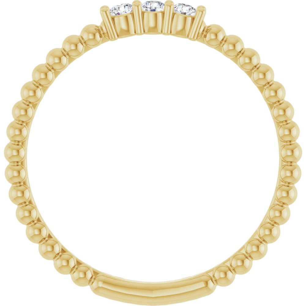 14K Yellow Gold 1/10 CTW Natural Diamond Beaded Ring