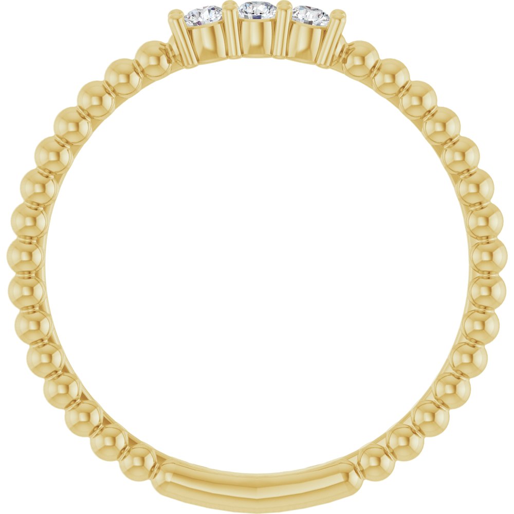 14K Yellow Gold 1/10 CTW Natural Diamond Beaded Ring