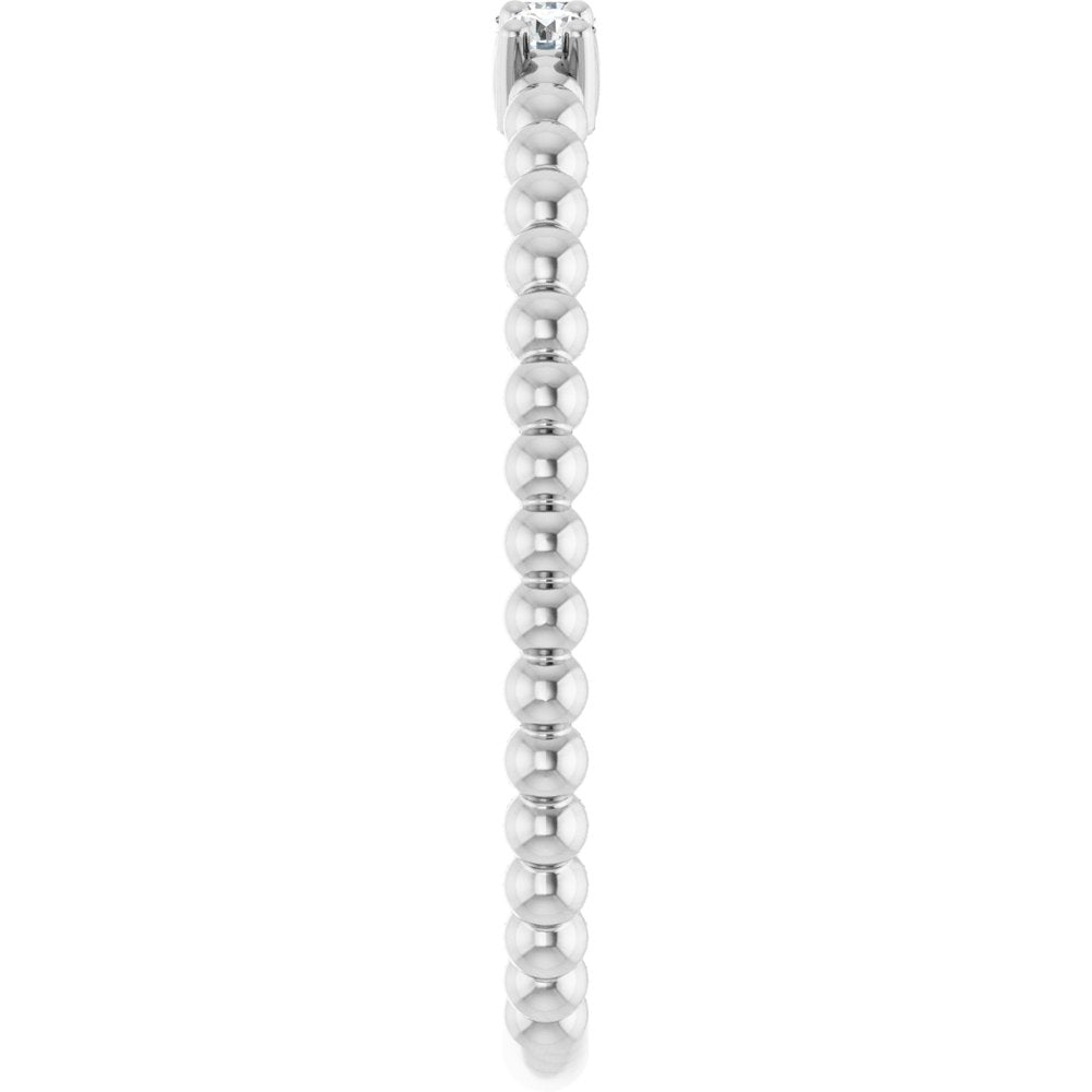 14K White Gold 1/10 CTW Natural Diamond Beaded Ring