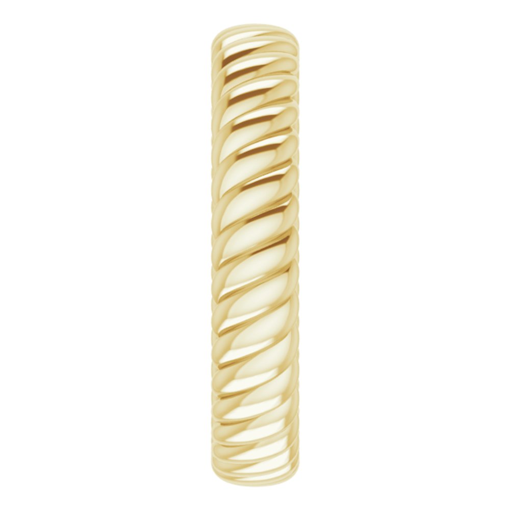 14K Yellow Gold 3.5 mm Rope Comfort-Fit Band Size 5