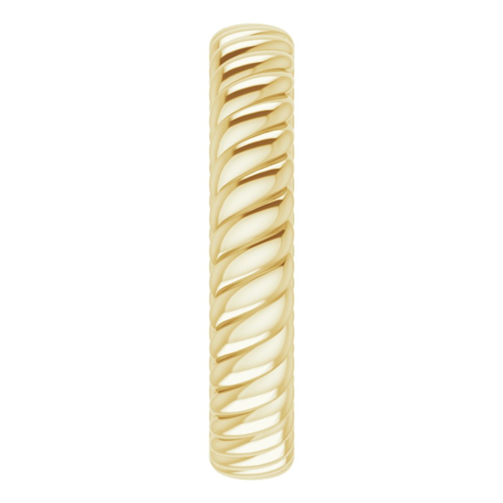 18K Yellow 3.5 mm Rope Comfort-Fit Band
