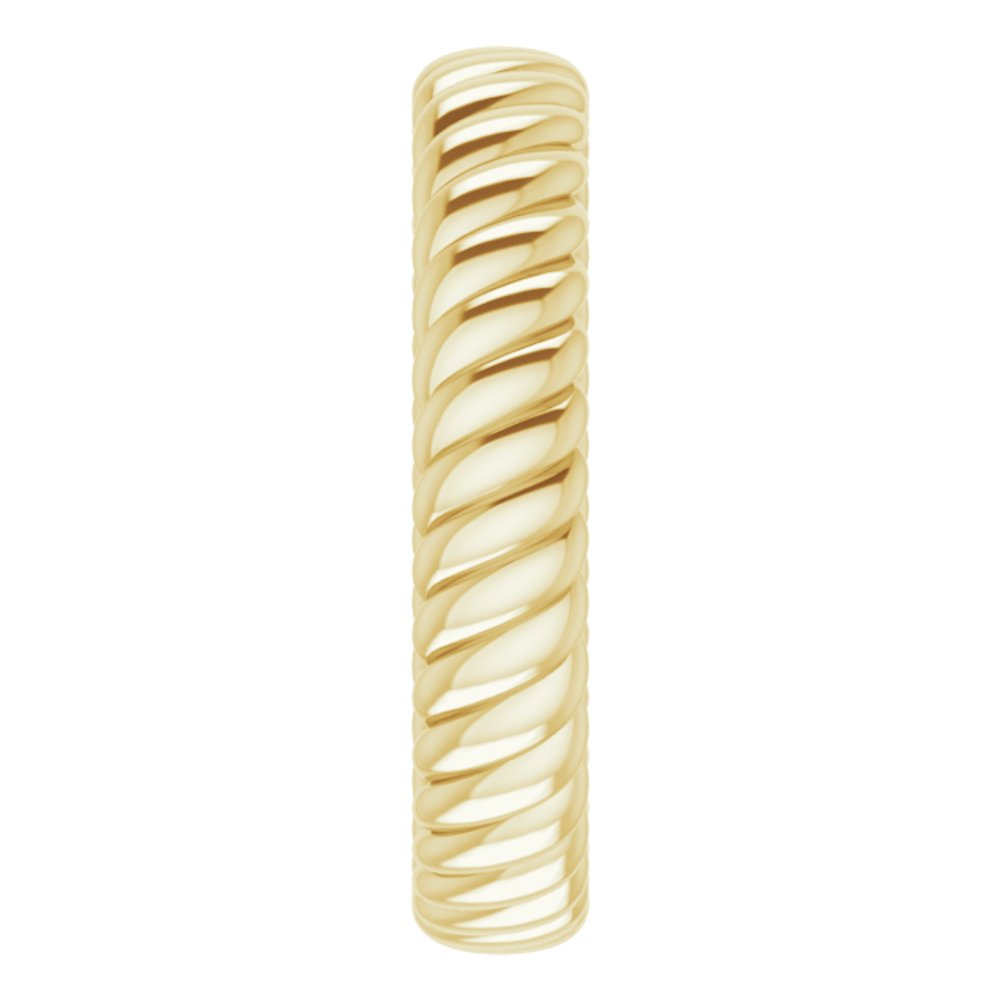 14K Yellow Gold 3.5 mm Rope Comfort-Fit Band Size 4.5