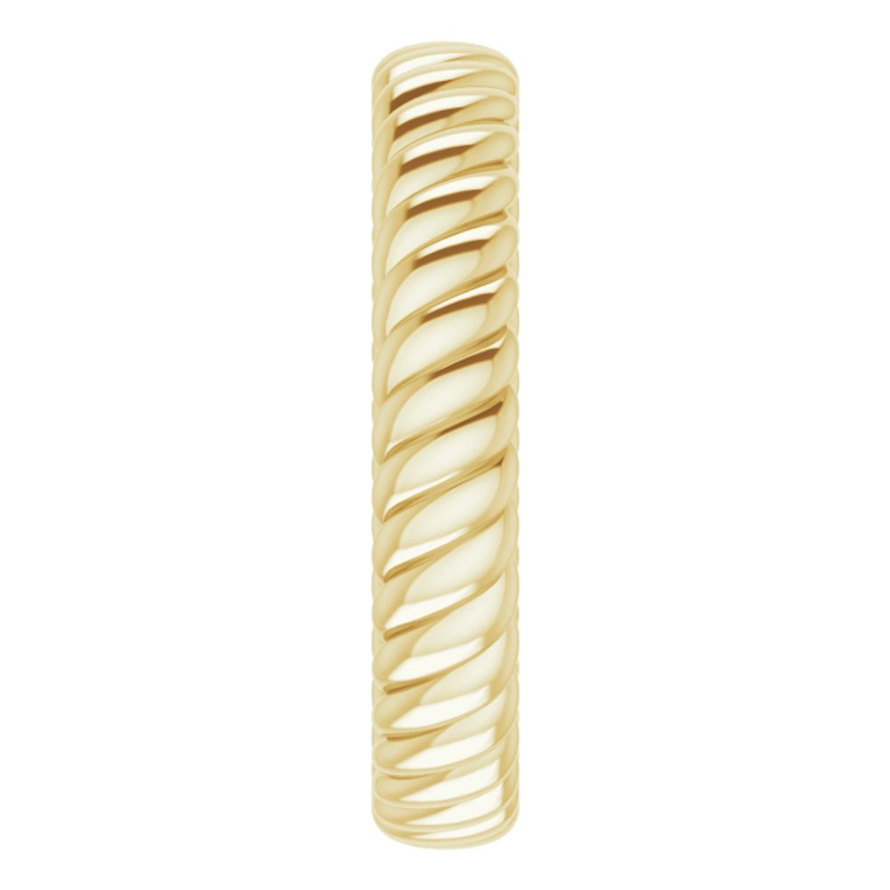 14K Yellow Gold 3.5 mm Rope Comfort-Fit Band Size 6