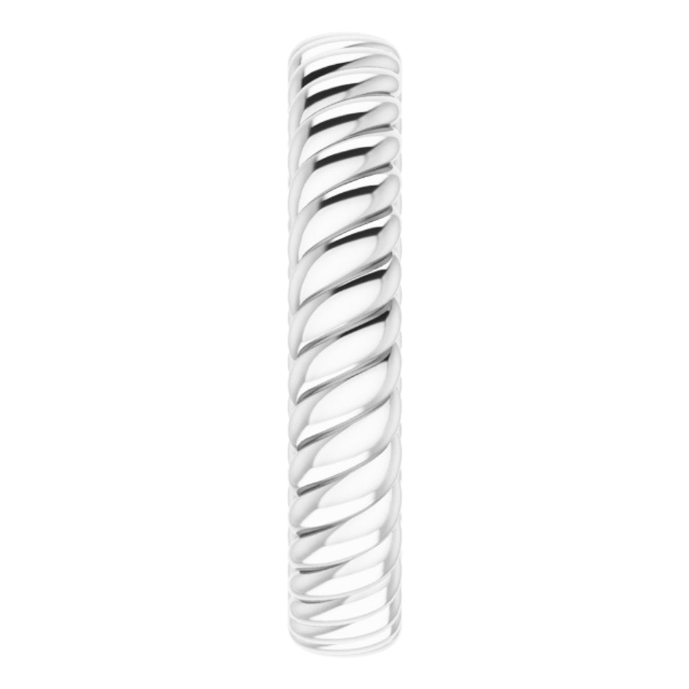 Sterling Silver 3.5 mm Rope Comfort-Fit Band Size 6