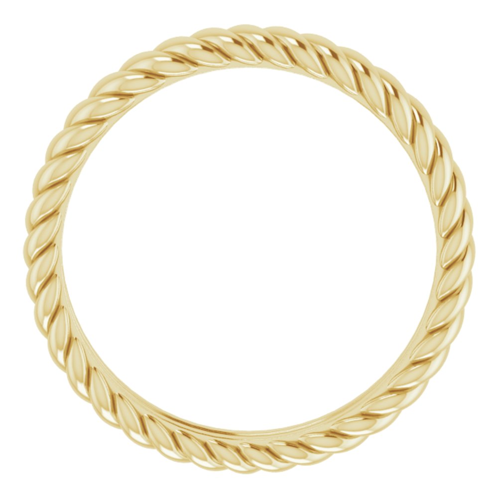 10K Yellow Gold 3.5 mm Rope Comfort-Fit Band Size 6.5