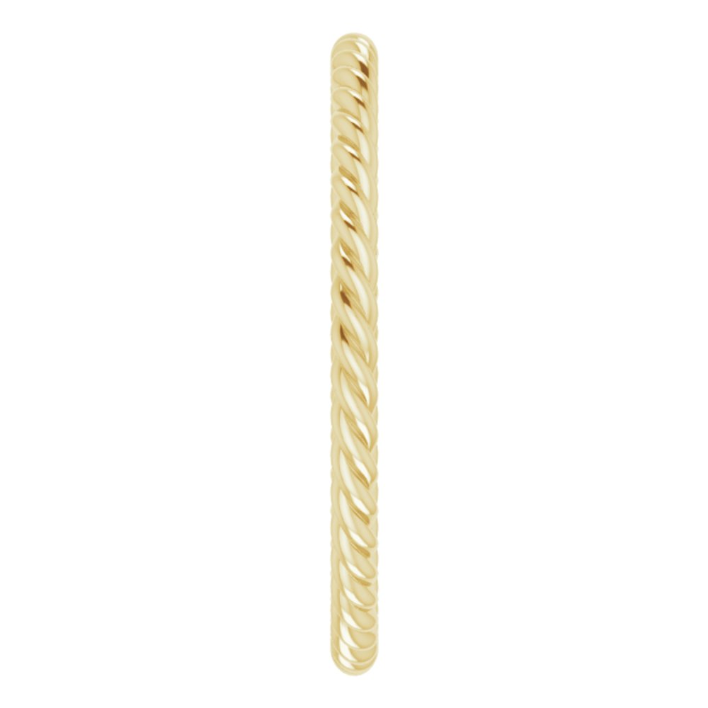 10K Yellow Gold 1.3 mm Skinny Rope Band Size 6