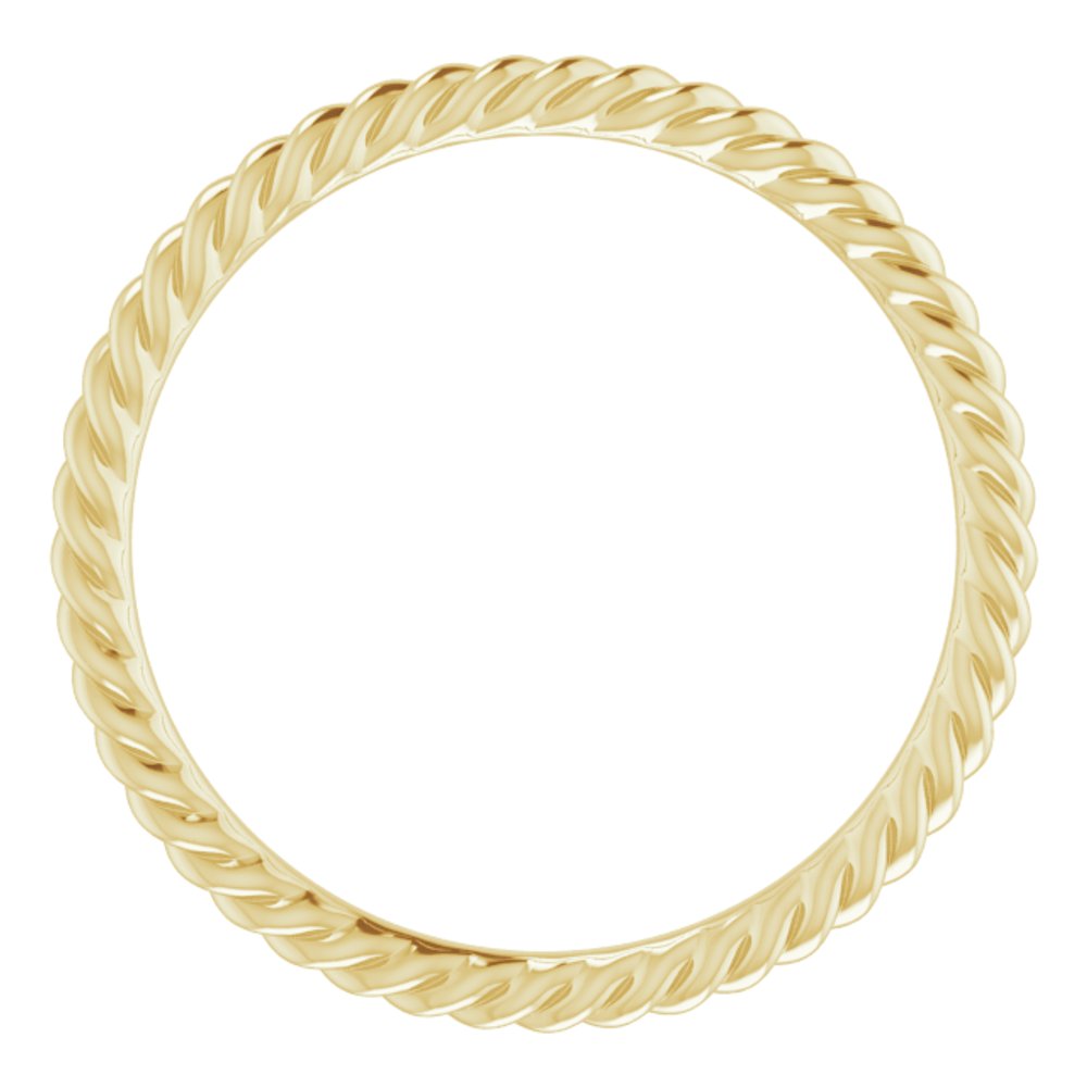 10K Yellow Gold 1.3 mm Skinny Rope Band Size 6