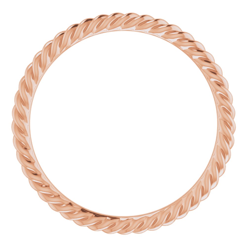 14K Rose 1.3 mm Skinny Rope Band