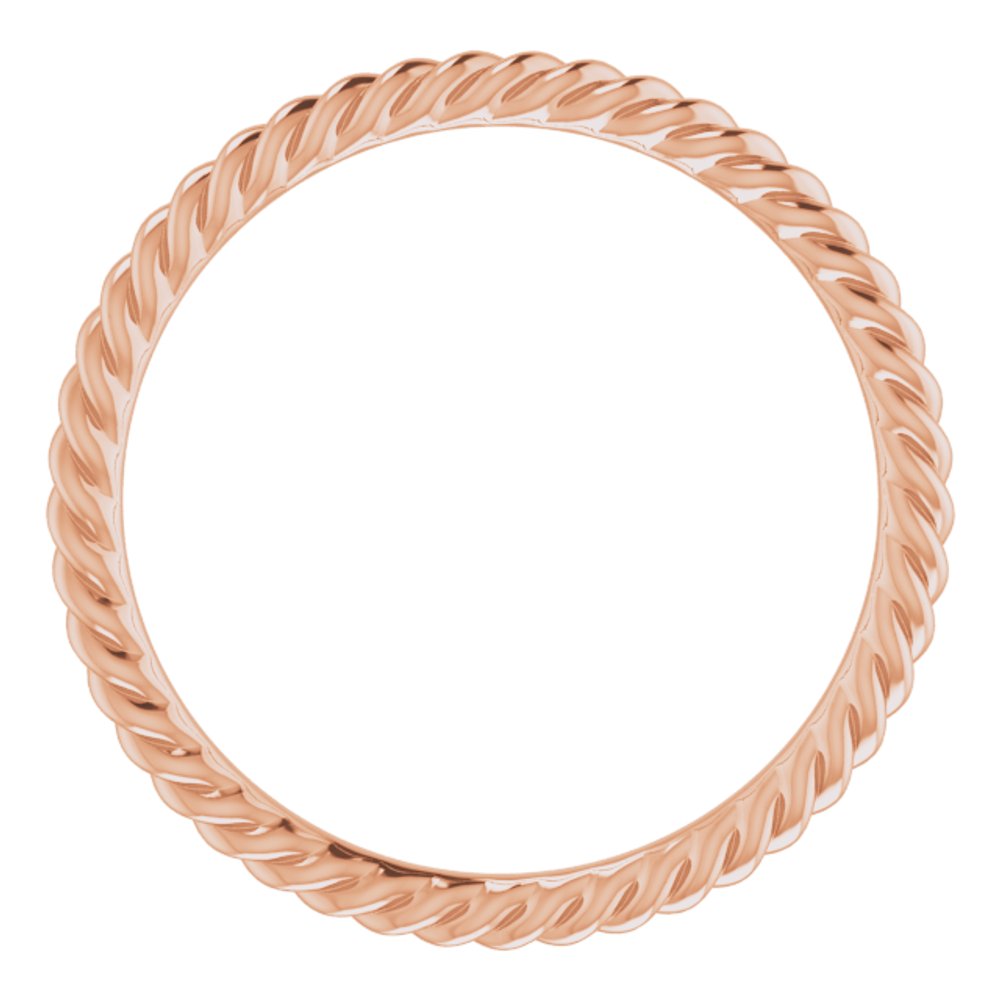 14K Rose 1.3 mm Skinny Rope Band