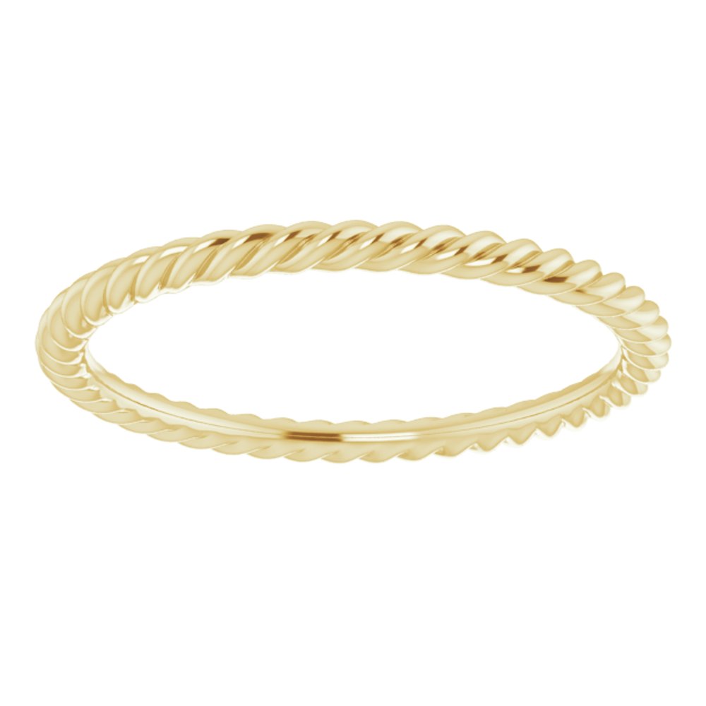 10K Yellow Gold 1.3 mm Skinny Rope Band Size 6