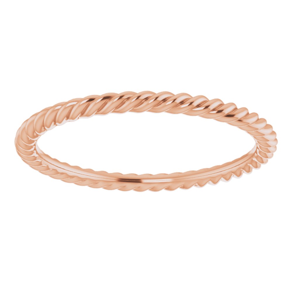 14K Rose 1.3 mm Skinny Rope Band