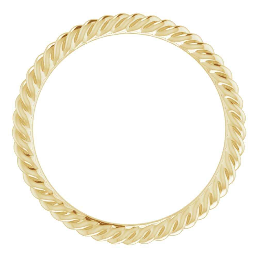 14K Yellow Gold 1.3 mm Skinny Rope Band Size 4